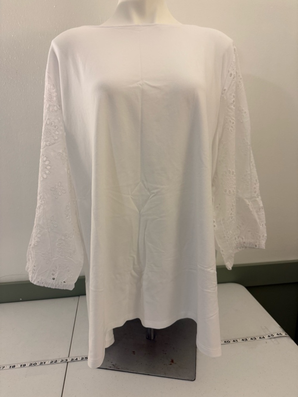 NWOT White Top with Eyelet Sleeves